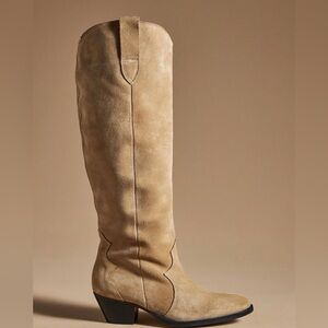 By Anthropologie Western Boots in Brown Tan Suede Size EU 37 *Worn Once*
